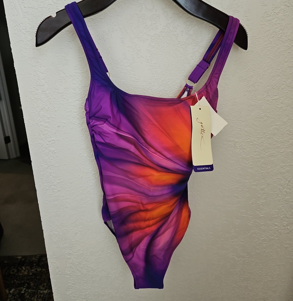 Gottex Purple & Orange Gradient One-Piece Swimsuit
